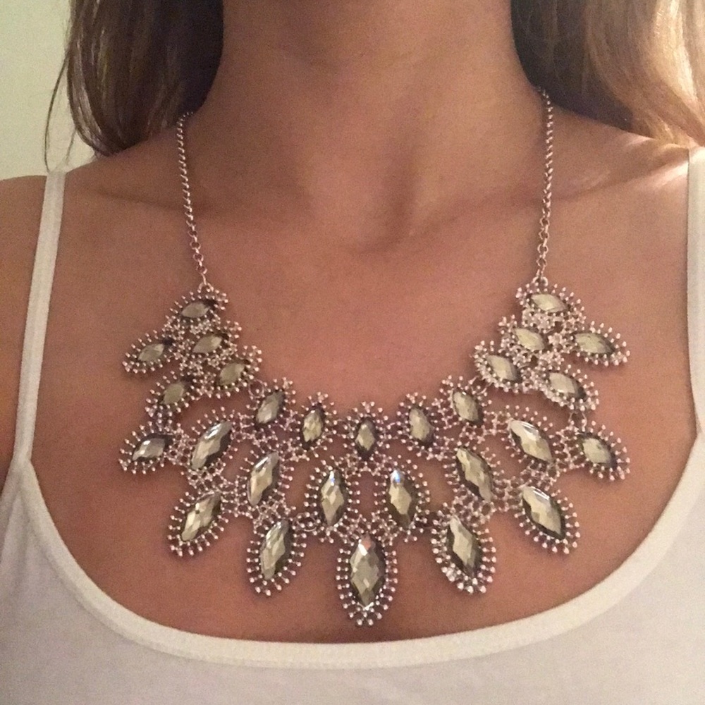 Silver statement necklace